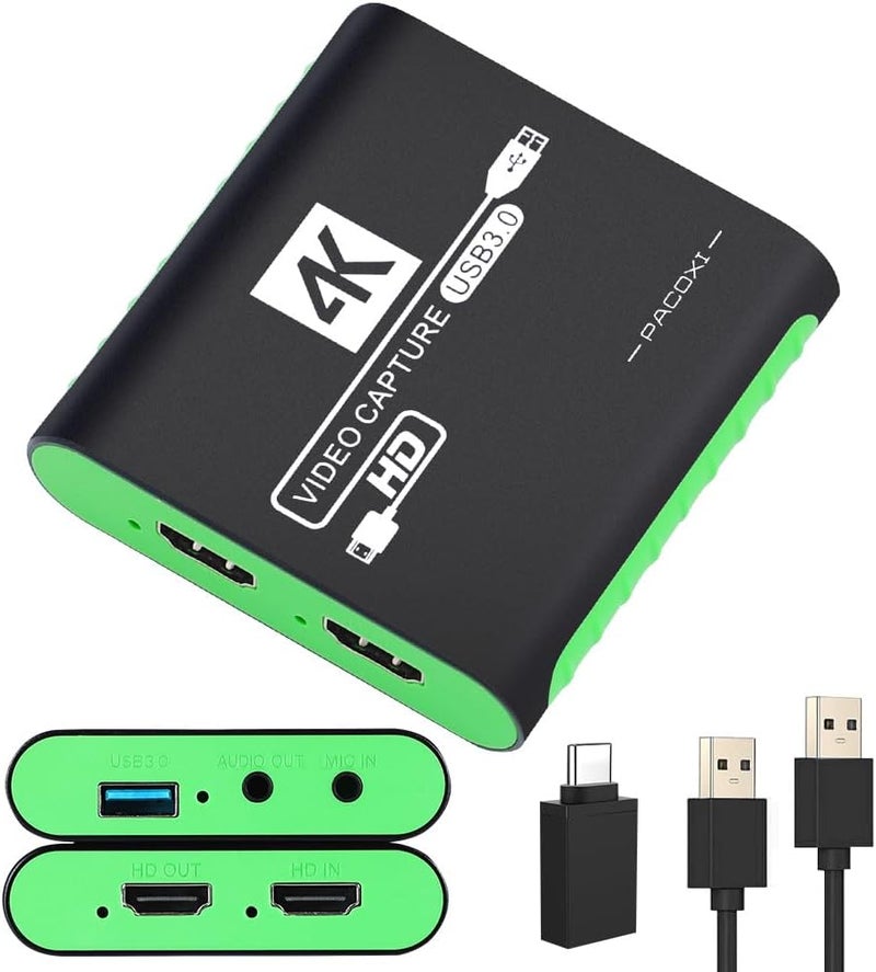 SUDTREEV HDMI Video Capture Card for Nintendo Switch 2, 1080P 60FPS, 4K@30Hz Input and Passthrough, HDMI to USB3.0, Compatible with OBS/PS4/PS5/Mac/Windows - Image 1